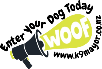 Enter your dog today: WOOF megaphone campaign artwork